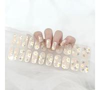 Ceboic Lot de 22 bandes de gel UV autocollantes pour ongles - Durcissement UV - Papillons et fleurs - Autocollants pour ongles - Pour femmes et filles
