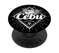 Cebu Island Philippines Noix de Coco Retro Vacances Vintage PopSockets PopGrip Adhésif