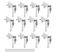 Cecaylie 12PCS Poignées de Fenêtre Verrouillable à Clé en Aluminium, avec une longueur de goupille de 35 mm, Sécurité enfant Convient à Toutes Les Fenêtres et Portes de Balcon Courantes- Blanc