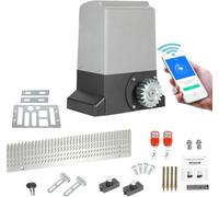 Cecaylie 370W Motorisation Portail Coulissant max 800KG, Bluetooth WIFI Moteur Électrique de Portail Automatique avec 2 Télécommandes with 4M crémaillères for Garden, Garage Door