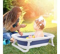 Cecaylie Baignoire pour bébé, pliable, avec mesure de la température en temps réel, 50 l, 80 x 49 x 21 cm, bleue