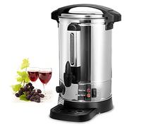 Cecaylie Bouilloire à vin chaud, 8,8 l, distributeur d'eau chaude en acier inoxydable, avec bac récupérateur, robinet, thermostat indicateur de niveau, distributeur automatique de boissons chaudes