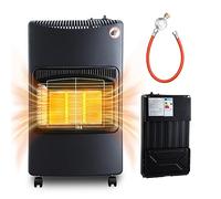 Cecaylie Chauffage à gaz pliable avec 3 niveaux de puissance et puissance de chaleur de 1400 à 4200 W, allumage piézo, protection contre la surchauffe, bouteilles de gaz butane ou propane, 4,2 kW