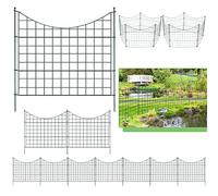 Cecaylie Clôture de Jardin en Métal - 10 Éléments et 12 Barres de Fixation - Pour Chien, Arc Inférieur
