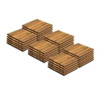 Cecaylie Dalles de terrasse aspect bois résistant aux intempéries 33x unités avec système d'encliquetage 30x30cm
