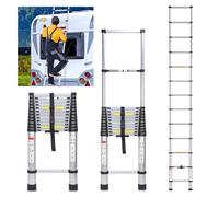 Cecaylie Échelle télescopique en aluminium de 5 m - Charge maximale : 150 kg - Antidérapante - Multifonction - Extensible - En aluminium