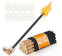 Cecaylie Lot de 10 torches en cire naturelle Torches pour la randonnée des torches, temps de combustion 100 min, avec protection des mains, torches de cire pour jardin, extérieur, randonnée nocturne