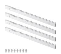 Cecaylie Lot de 4 crémaillères en acier galvanisé pour portail coulissant, 2 m de long (50 cm de long), argenté