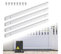 Cecaylie Lot de 8 crémaillères en acier galvanisé pour portail coulissant, 4 m de long (50 cm de long), argenté