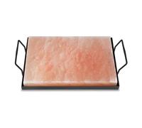 Cecaylie Pierre de Sel XXL pour Griller 20 x 30 x 3 cm - Avec Plaque de Fer, Réutilisable, Cristal Original - Pour Barbecue