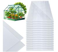 Cecaylie Plaque de polycarbonate creux 10,25 m² 14 unités Plaques à double paroi 4mm d'épaisseur Serre abri
