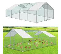 Cecaylie Poulailler 24 m² 3x8x2 m métal avec Serrure et Porte