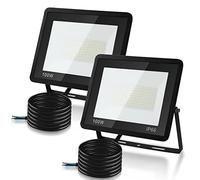 Cecaylie Projecteur LED Exterieur 100W 3000K Blanc Chaud 8500LM, 2 Pack Spot LED Extérieur IP66 Imperméable, Eclairage Exterieur, Lampe Exterieur pour Terrasse Garage Jardin