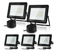 Cecaylie Projecteur LED Exterieur 100W 6000K Blanc Froid 8500LM, 5 Pack Spot LED Extérieur IP66 Imperméable, Eclairage Exterieur, Lampe Exterieur pour Terrasse Garage Jardin