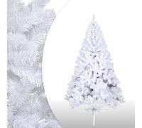 Cecaylie - Sapin de Noël artificiel de 120 cm - Blanc - Aiguilles en plastique - Sapin de Noël artificiel avec 200 pointes et support en plastique - Tige verte
