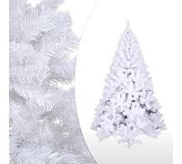 Cecaylie - Sapin de Noël artificiel de 150 cm - Blanc - Avec support - 350 branches amovibles - Système de pliage