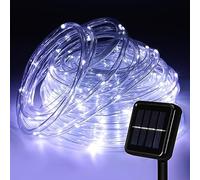Cecaylie Tuyau lumineux solaire extérieur, 30 m, 100 LED, blanc, étanche, avec 8 modes, pour décoration festive et fêtes en plein air