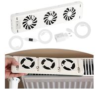 Cecaylie Ventilateur pour radiateur, universel, adaptateur secteur inclus, 3 ventilateurs Mono Set THERMOSTAT D'AMBIANCE