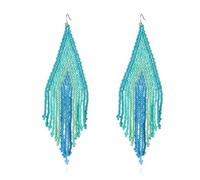 CECE&COLE Boucles D’Oreilles À Pampilles À Perles Longues,Boucles D’Oreilles À Lustre en Perles Indigènes Boho,Grandes Et Longues Boucles D’Oreilles À Gouttes De Perles De Graines