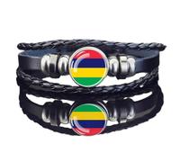 CECE&COLE Bracelet Drapeaux De L'Île Maurice - Bracelet National Réglable,Bijoux Unisexe,Charme Chic,Accessoires De Bracelet Punk,Cadeau Souvenir,comme Indiqué,Réglable