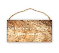 CECE&COLE Panneau de porte personnalisé en bois à suspendre - Panneau vintage avec inscription « Ajouter votre texte » - Couleur bois - 30 x 15 cm