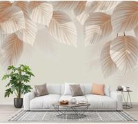 CECE&COLE Papier Peint Panoramique Art Moderne Art Du Papier Botanique, 450×315 CM | Feuilles Rondes Nervures Poster Geant Mural 3D, Tapisserie Photo Peinture, Papier Peint Fresque pour Salon