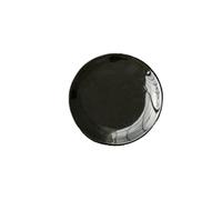CECE&COLE Porte-Savon en Céramique Simple, 2 Mini Porte-Savon en Céramique Rond Carré, Plateau De Rangement De Bijoux Simple Noir Blanc pour Plateau De Comptoir De Vanité De Salle De Bain,Black,R