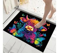 CECE&COLE Tapis Entrée Intérieur, Tapis de Porte Lavable Ultra Absorbant, Papillon Vache Thème Paillasson Antidérapant pour Intérieur, Extérieur, Chambre, Cuisine, Salle de Bain, Couloir