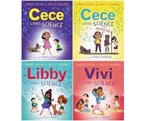 Cece Loves Science Series 4 Books Set - Cece Loves Science; Cece Loves Science and Adventure; Libby Loves Science; Vivi Loves Science