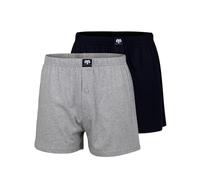 Ceceba Lot de 2 Boxers pour Homme - en Coton Jersey Simple - Blanc uni - avec Poche, Gris, 9