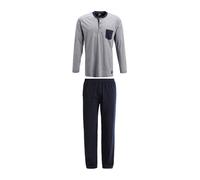 CECEBA Pyjama long marine / bleu marine / blanc cassé, Taille XXL