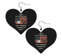 Ceci est le gouvernement, nos fondateurs nous ont avertis des boucles d'oreilles en cuir pour femmes pendantes boucle d'oreille goutte pendentif coeur avec crochet cadeaux pour fille adulte