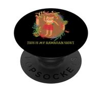 Ceci est ma Chemise hawaïenne Hawaii Aloha Tropical Chat PopSockets PopGrip Adhésif