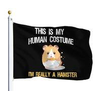 Ceci Est Mon Costume Humain, Je Suis En Réalité Un Hamster Bannières 90X150Cm Avec Œillets Éclatantes Bannière Cour Drapeau De Festival Pour Fêtes Ferme Intérieure
