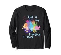 Ceci est Mon t-Shirt de Peinture en Acrylique Couleurs Manche Longue
