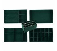 Cecijelry Rangement Bijoux Tiroir Organiseur, Compartiment Bijoux Bague Presentoir Bague Boîtier Daffichage Dempilage Plat(Vert)