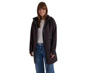 Cecil 1005872 Manteau softshell à capuche pour femme Motif léopard Rouge baies Taille L