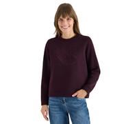 Cecil 3015659 Sweat-Shirt avec Broderie, Rouge (Eggplant Red), M Femme