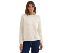 Cecil 3017054 Sweat-Shirt à Motif structuré, Beige Clair, L Femme