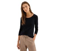 Cecil 3120346 T-Shirt Basique à Manches Longues, Noir, S Femmes