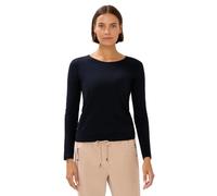 Cecil 3120346 T-Shirt Basique à Manches Longues, Urban Dark Blue, L Femmes