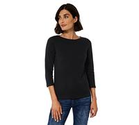 Cecil 317389 Basic Boatneck T-Shirt, Noir, XL Femme