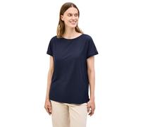 Cecil 3226755 T-Shirt structuré de Couleur Unie, Urban Navy Blue, L Femmes