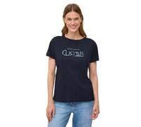 Cecil 3227077 T-Shirt avec Inscription, Urban Dark Blue, L Femmes