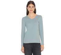 Cecil 3227271 T-Shirt à Manches Longues et col en V, Bleu Menthe Clair, XL Femmes