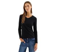 Cecil 3227271 T-Shirt à Manches Longues et col en V, Noir, L Femmes