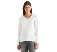 Cecil 3227271 T-Shirt à Manches Longues et col en V, Vanilla White, XXL Femmes