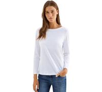 Cecil 3227273 T-Shirt Basique à Manches Longues, Blanc, L Femmes