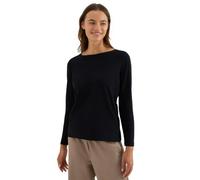 Cecil 3227273 T-Shirt Basique à Manches Longues, Noir, S Femme