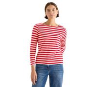 Cecil 3227274 T-Shirt Basique à Rayures, Rouge, S Femme